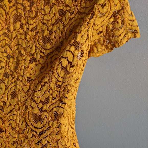 Zara mustard yellow lace dress - Picture 6 of 8